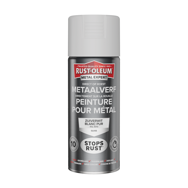 Rust-oleum 1071342 - metaalverf -hg -ral9010 -400ml direct op roest | 1 stuks