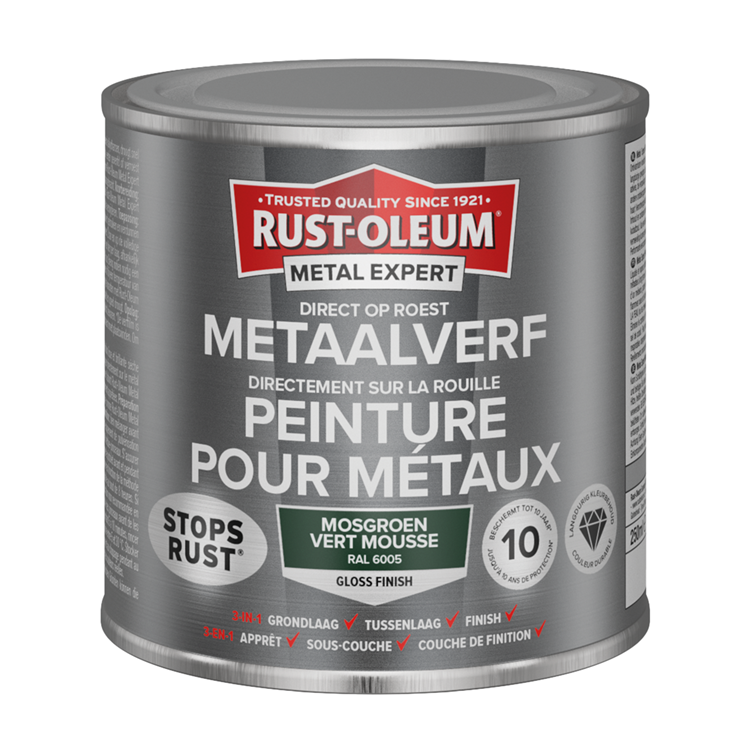 Rust-oleum 1071406 - metaalverf-hg -ral6005 - 250m direct op roest | 1 stuks