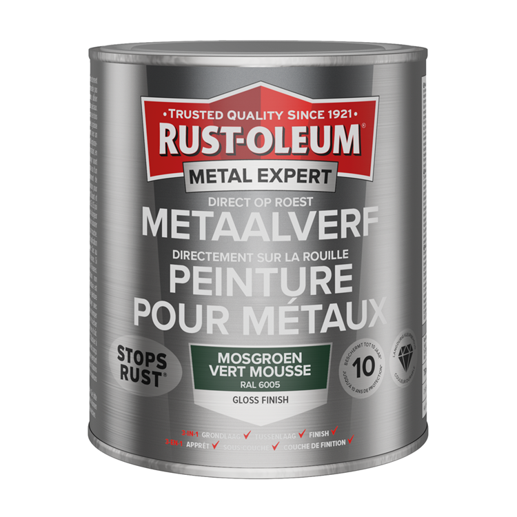 Rust-oleum 1071408 - metaalverf-hg- ral6005 -750ml direct op roest | 1 stuks