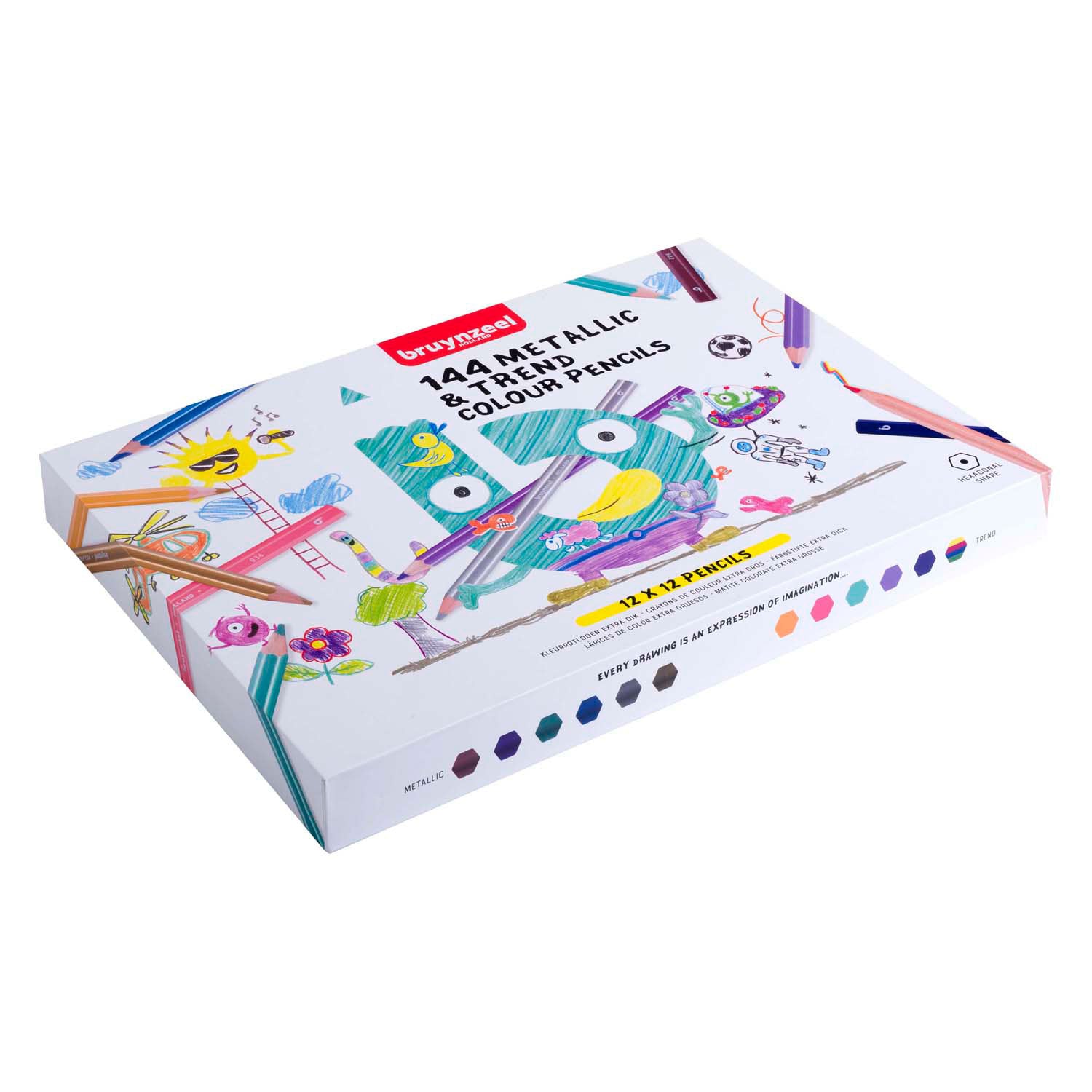 Bruynzeel mega kleurpotlodenset metallic trendkleuren