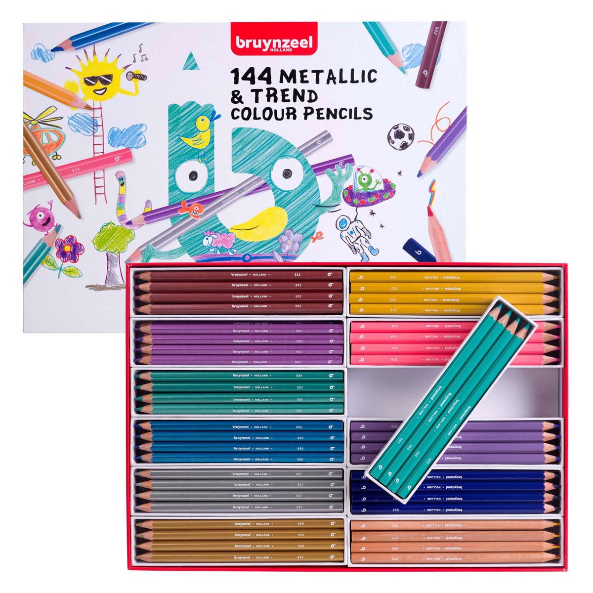 Bruynzeel mega kleurpotlodenset metallic trendkleuren