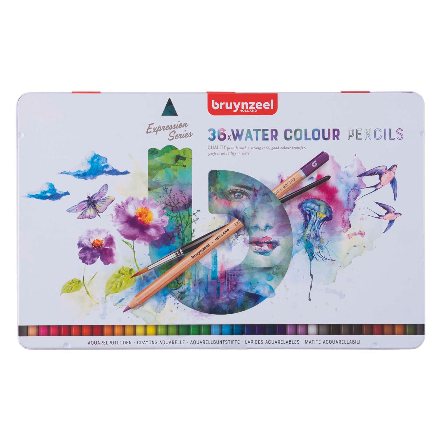 Bruynzeel expressie aquarelpotloden blik 36