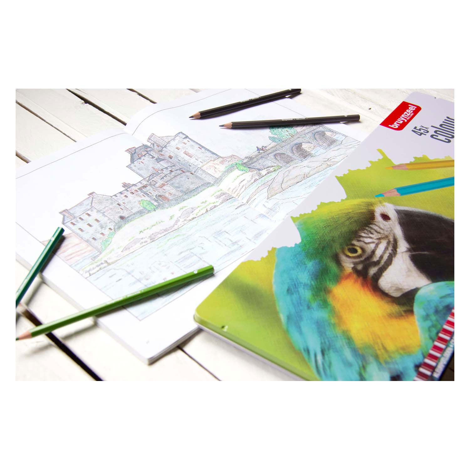 Bruynzeel papegaai 45 kleurpotloden