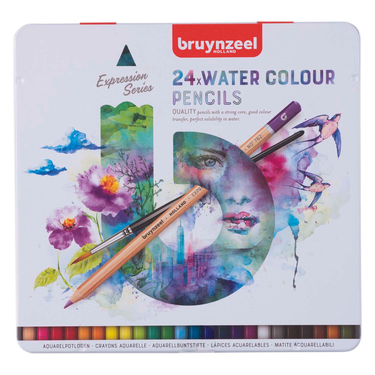 Bruynzeel expressie aquarelpotloden blik 24