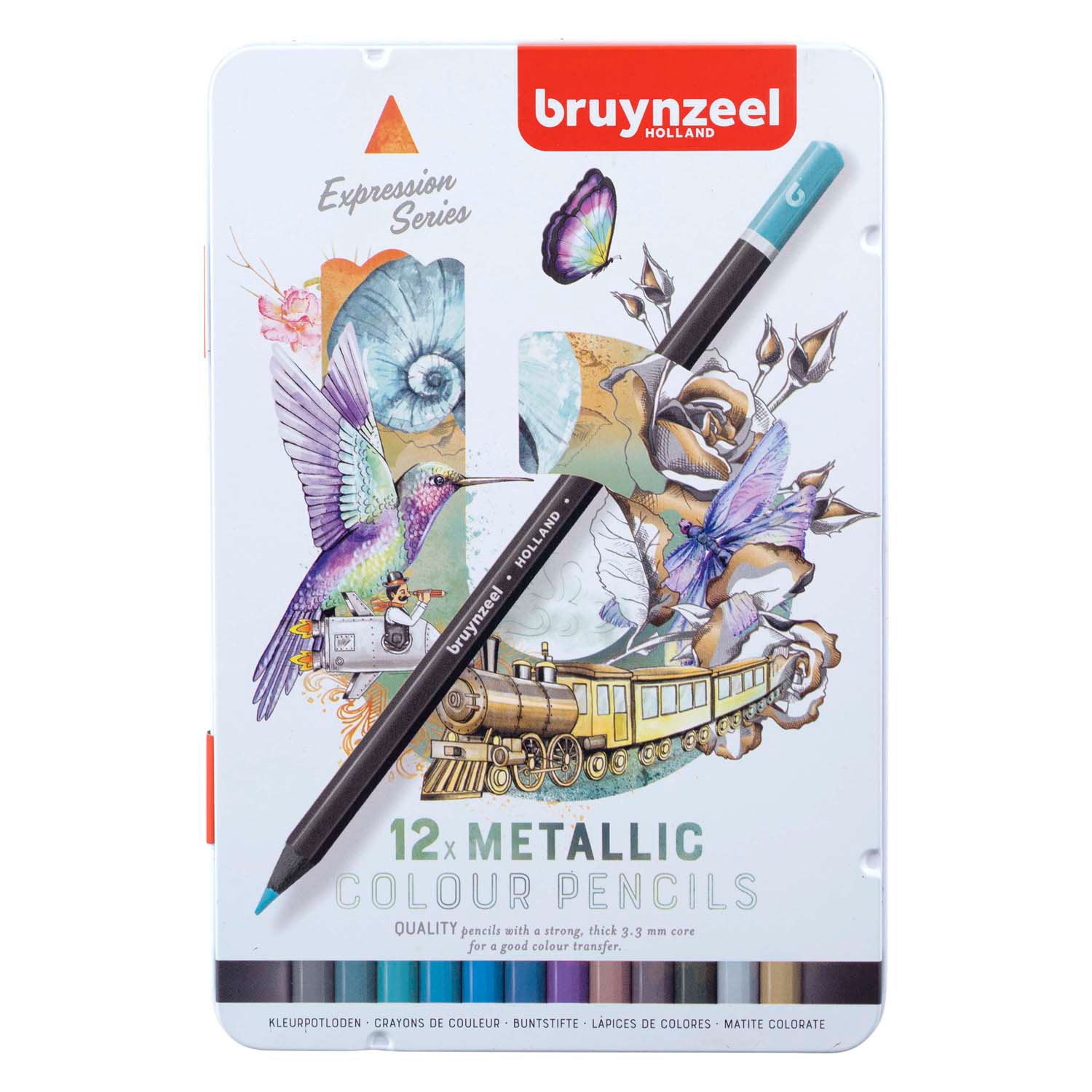 Bruynzeel expression kleurpotloden metallic blik tinten 12
