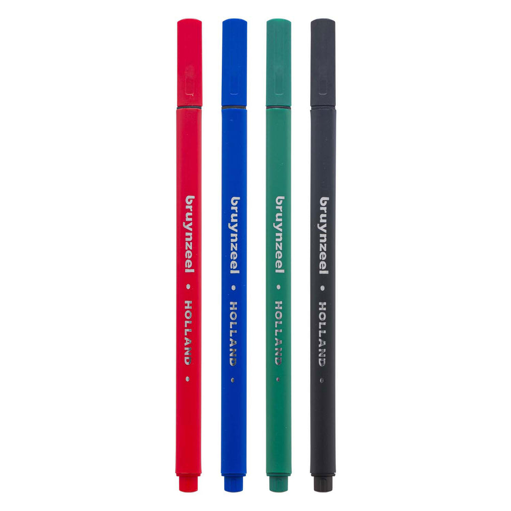Bruynzeel finelinerset 4 kleuren