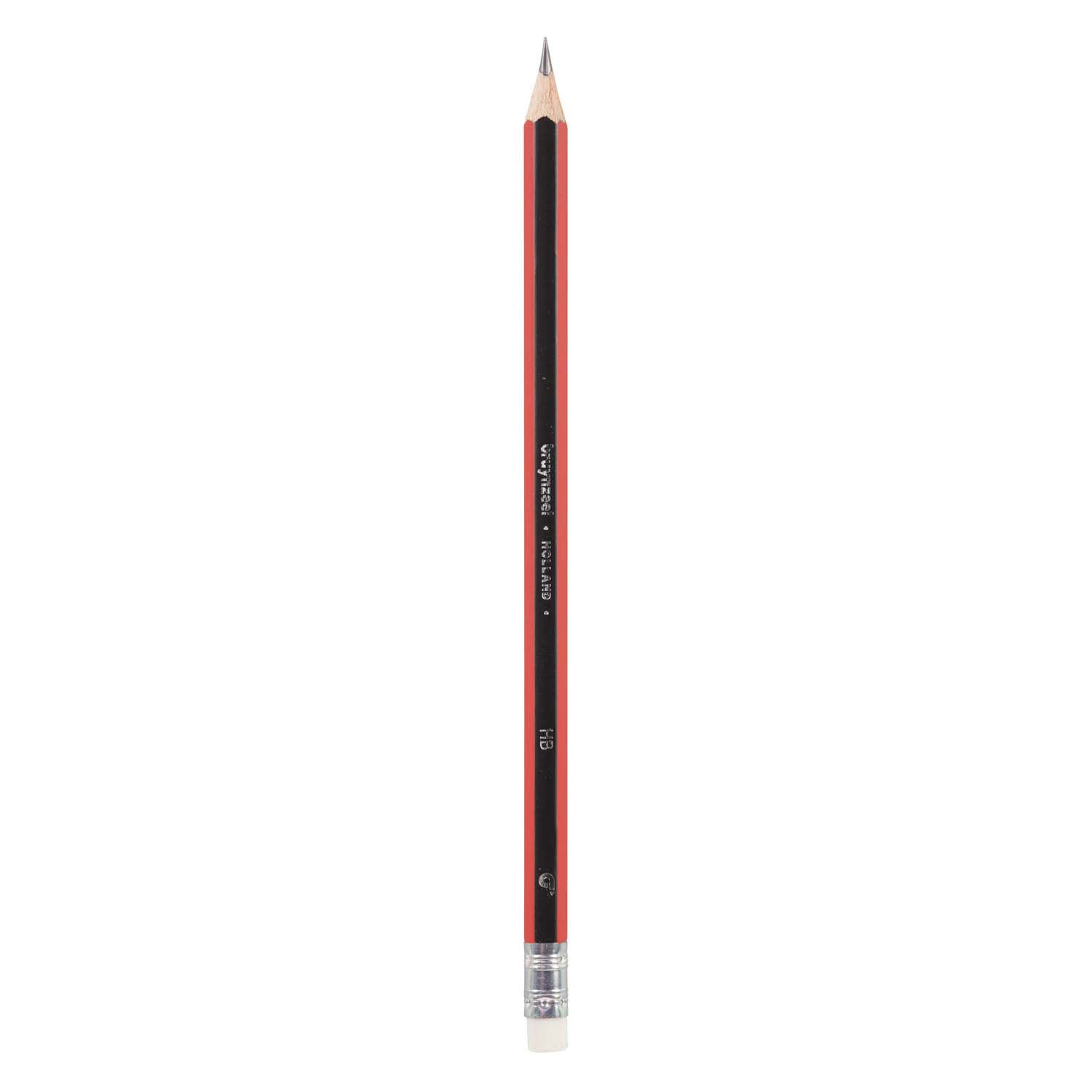 Bruynzeel hb zwart-rood en gom grafietpotlood