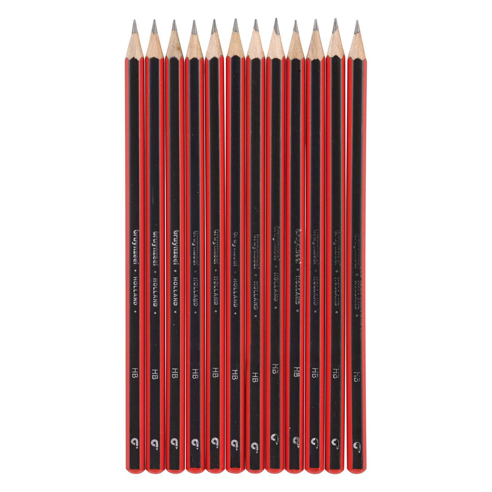 Bruynzeel hb grafietpotlood zwart rood
