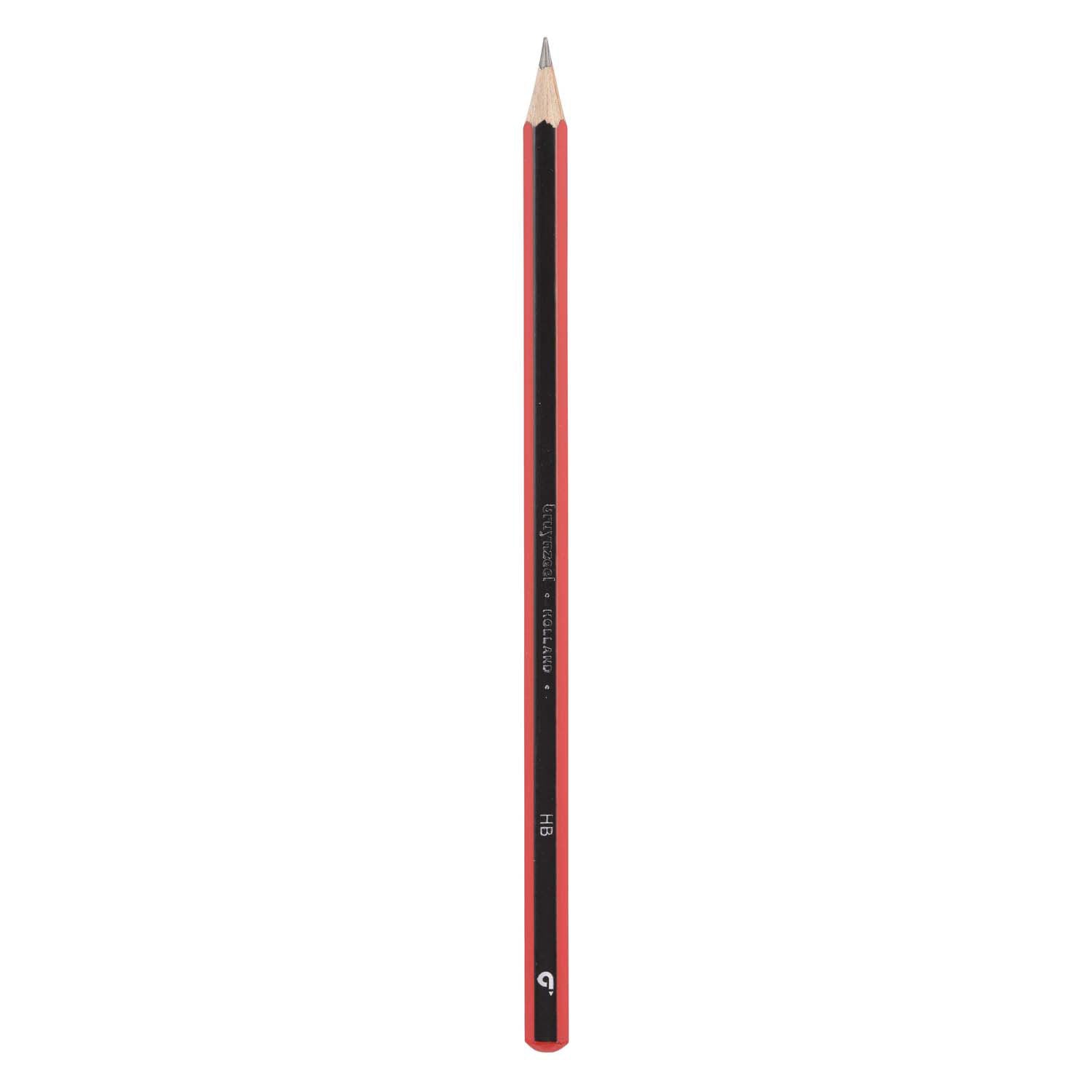 Bruynzeel hb grafietpotlood zwart rood