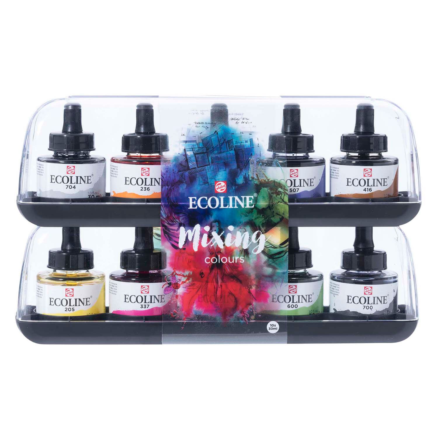 Ecoline vloeibare waterverf mengset, 10x30ml