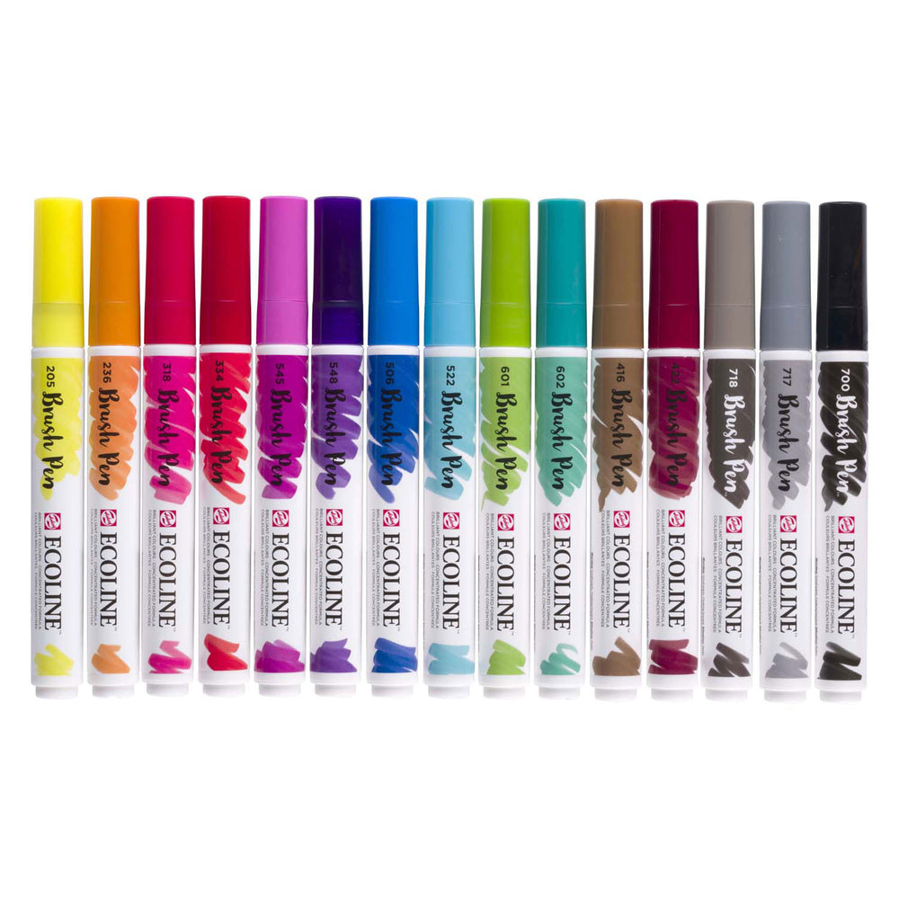 Bruynzeel ecoline penseelpenset, 15 kleuren