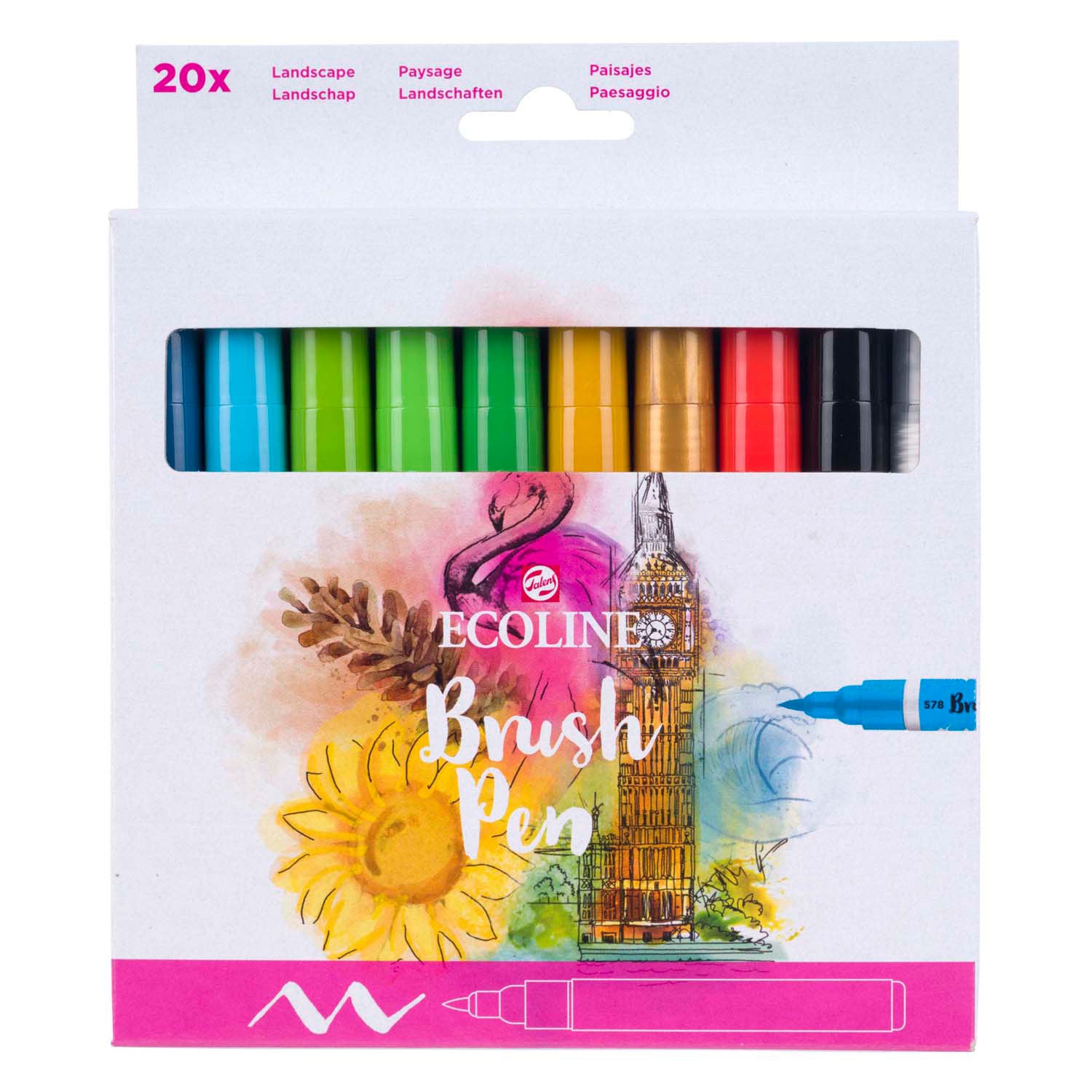 Bruynzeel ecoline penseelpenset landschappen, 20 kleuren