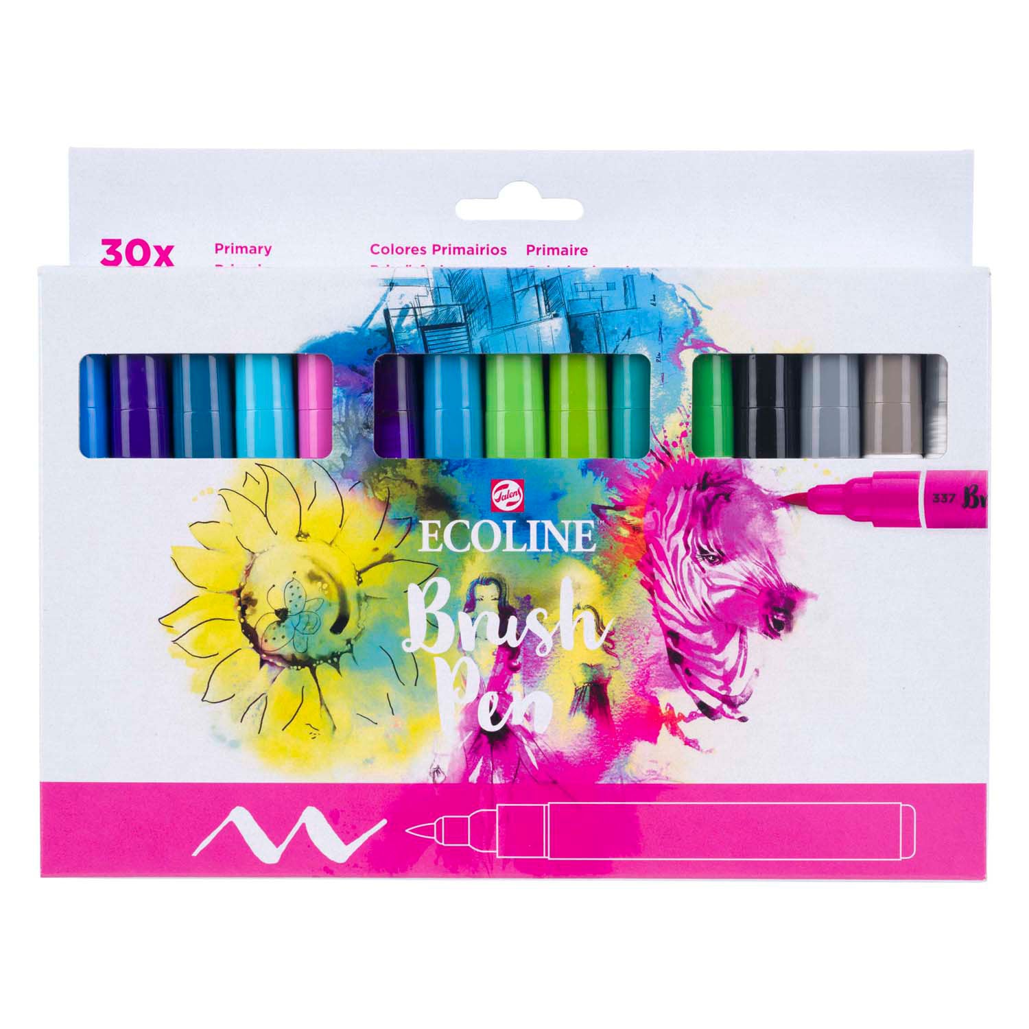 Bruynzeel ecoline penseelpenset primair, 30 kleuren