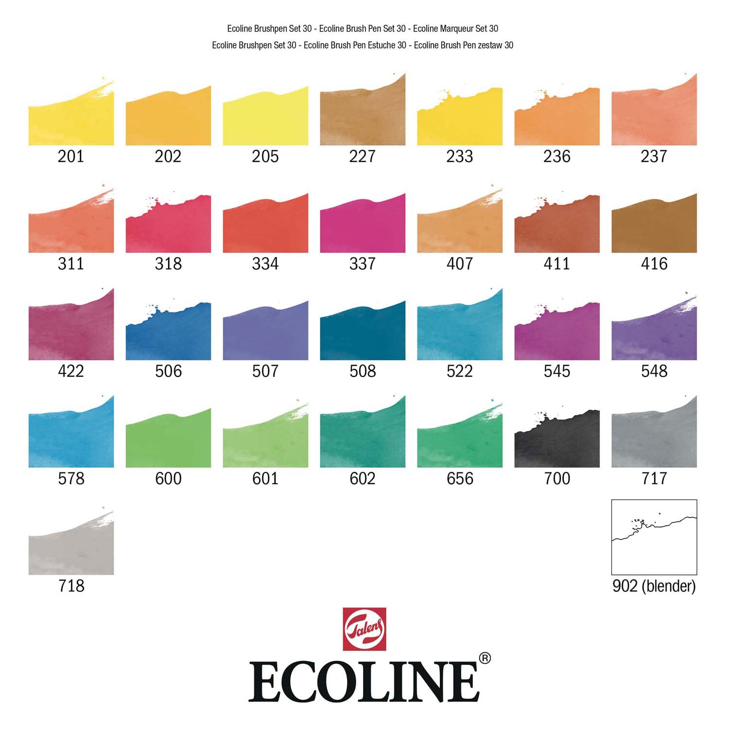 Bruynzeel ecoline penseelpenset primair, 30 kleuren