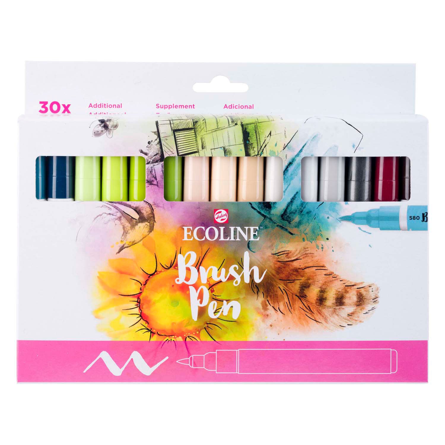 Bruynzeel ecoline penseelpenset extra, 30 kleuren