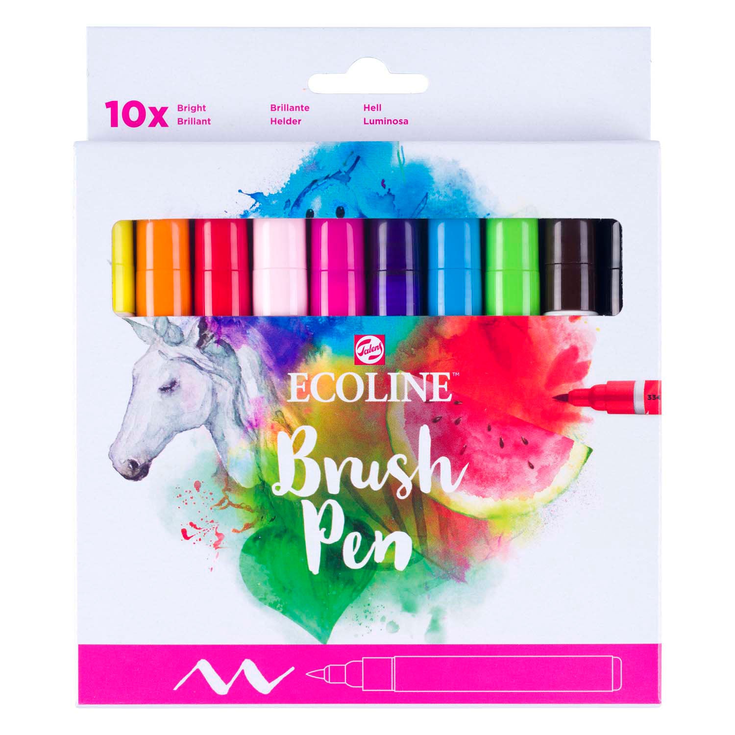 Bruynzeel ecoline penseelpenset helder, 10 kleuren
