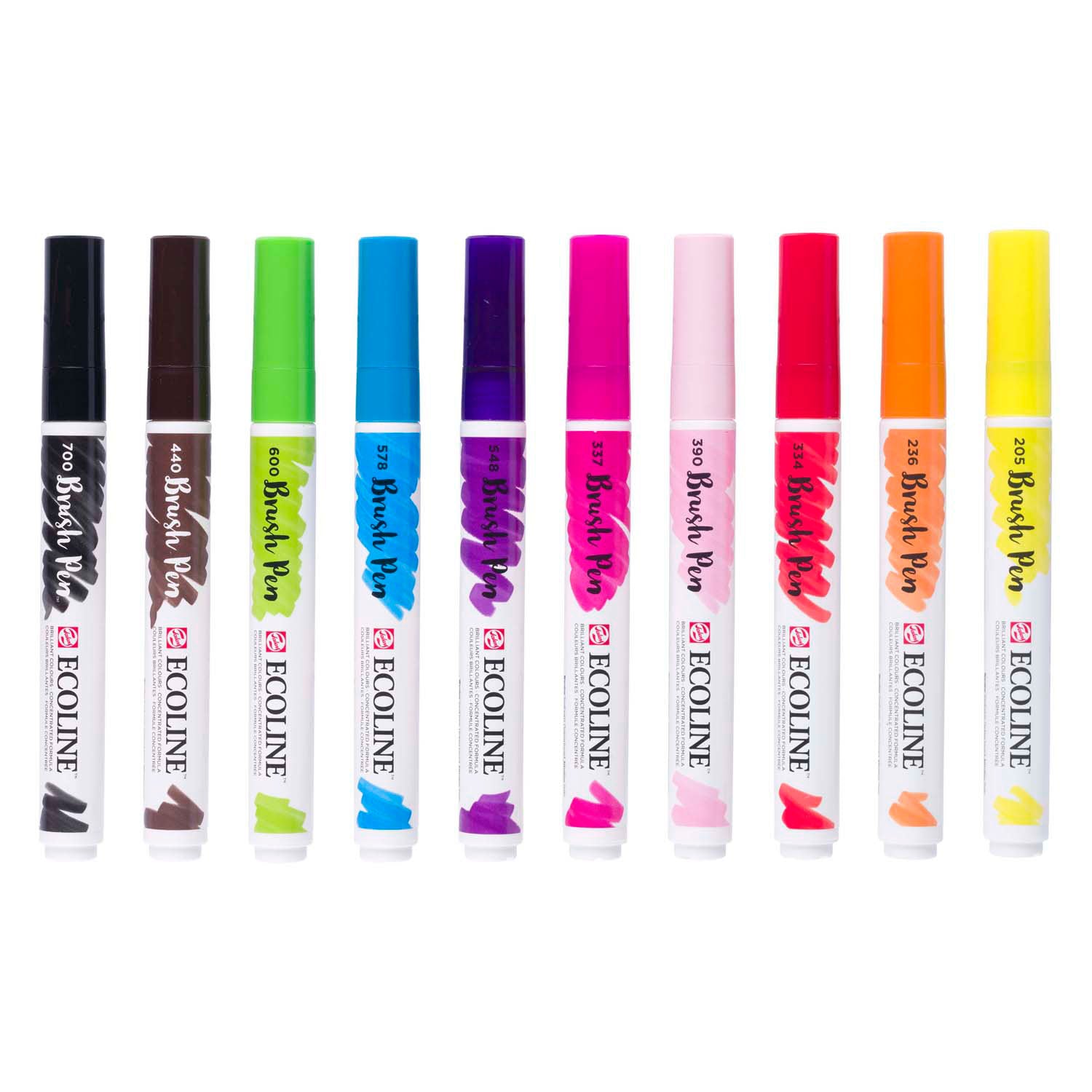 Bruynzeel ecoline penseelpenset helder, 10 kleuren