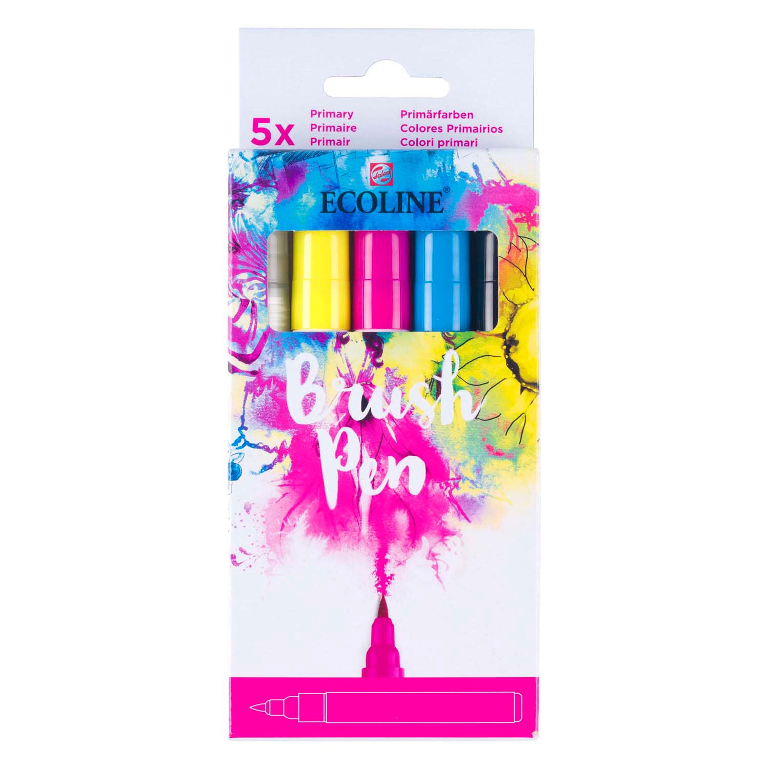 Bruynzeel ecoline penseelpenset primair, 5 kleuren