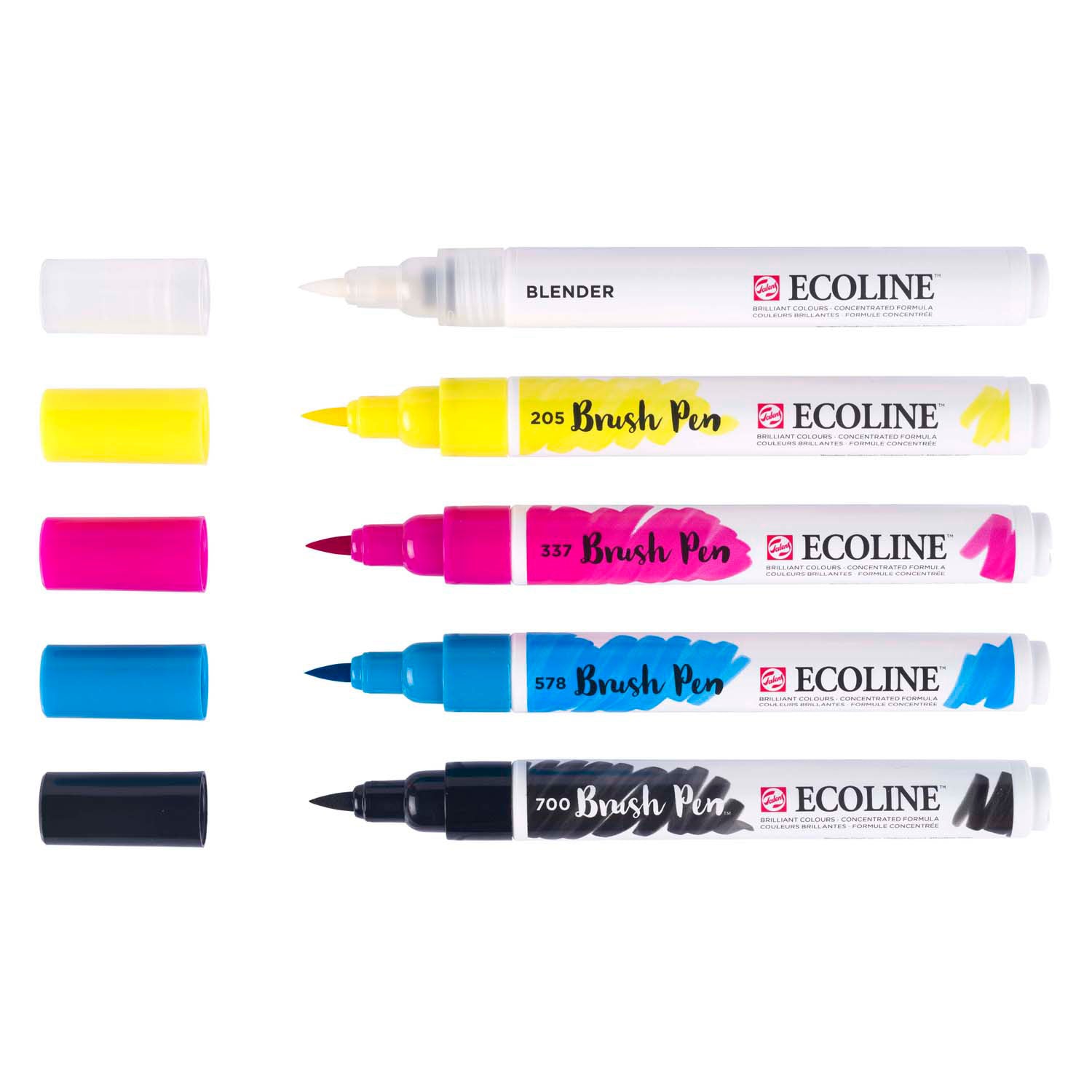 Bruynzeel ecoline penseelpenset primair, 5 kleuren