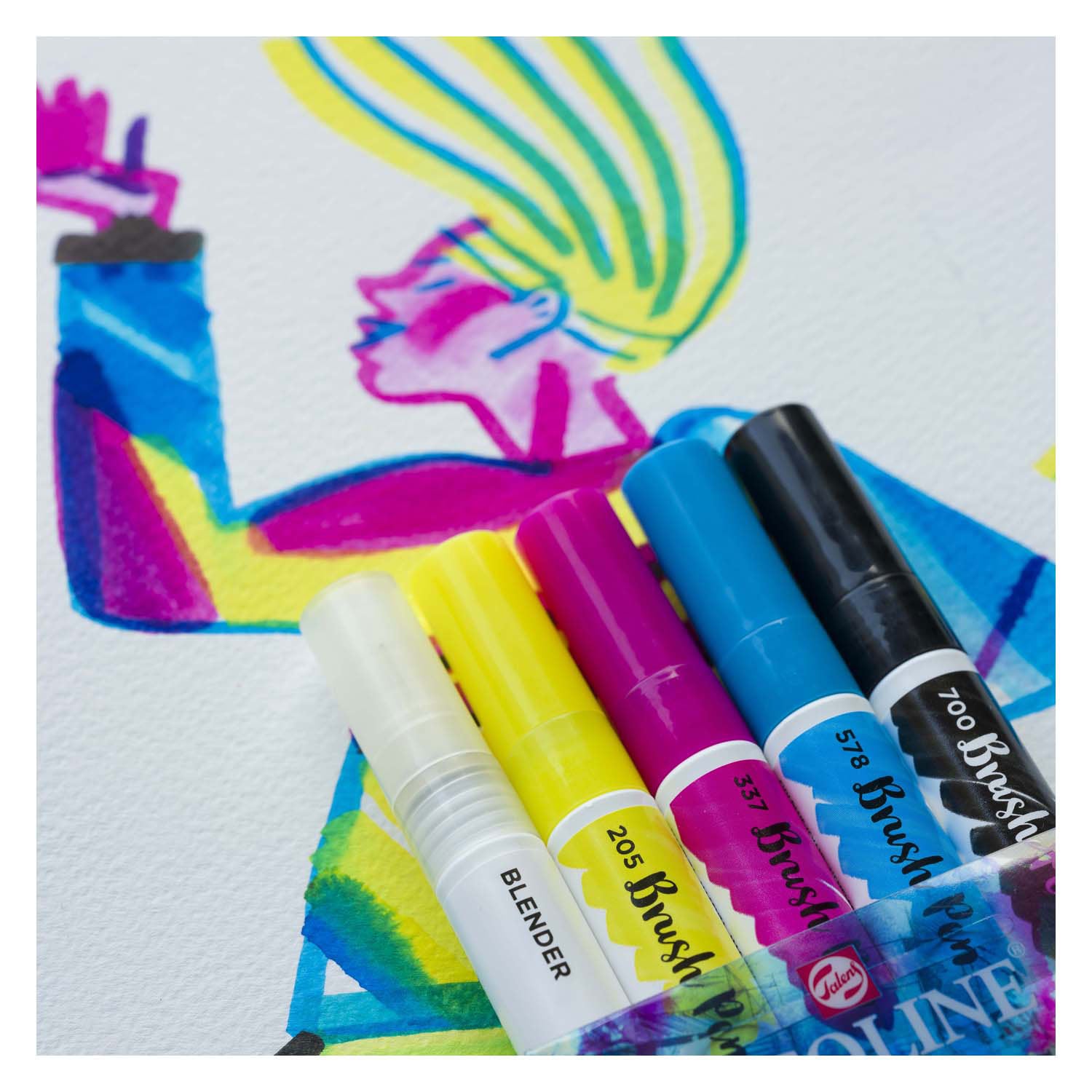 Bruynzeel ecoline penseelpenset primair, 5 kleuren