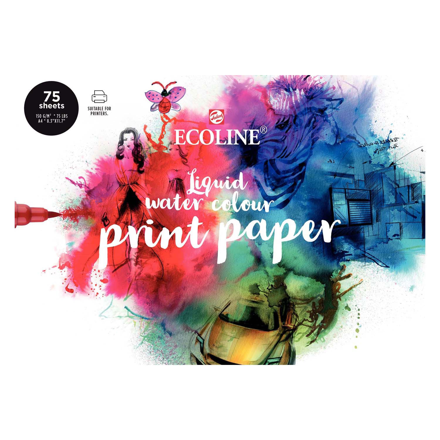 Bruynzeel ecoline printerpapier, 21x29,7cm (a4), 150 gram, 75vel