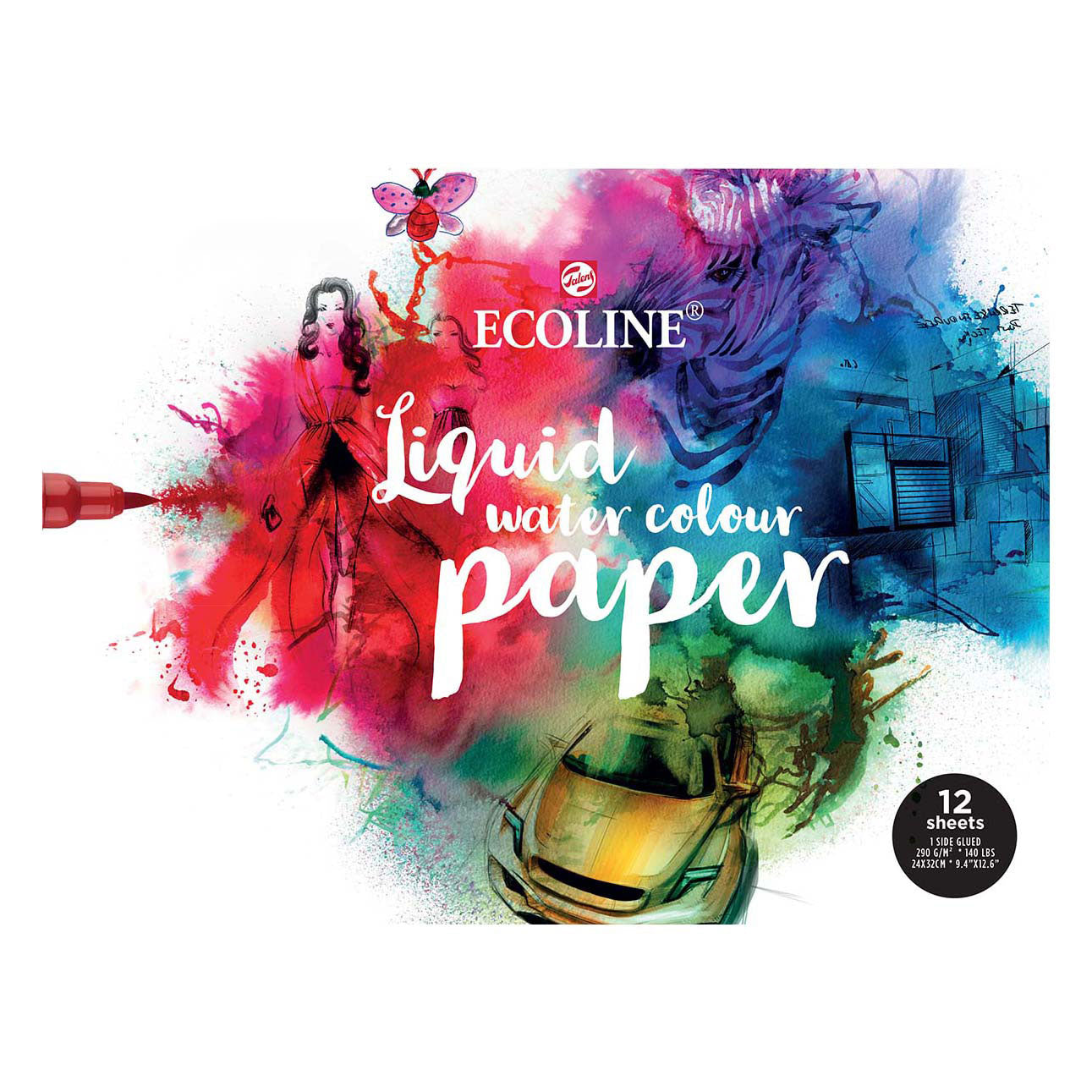 Bruynzeel ecoline aquarelpapierblok, 24x32cm, 290 gram, 12 bekeken