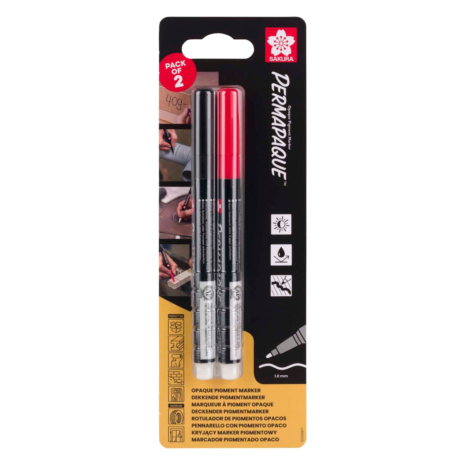 Sakura permapaque fijne set, zwart en rood