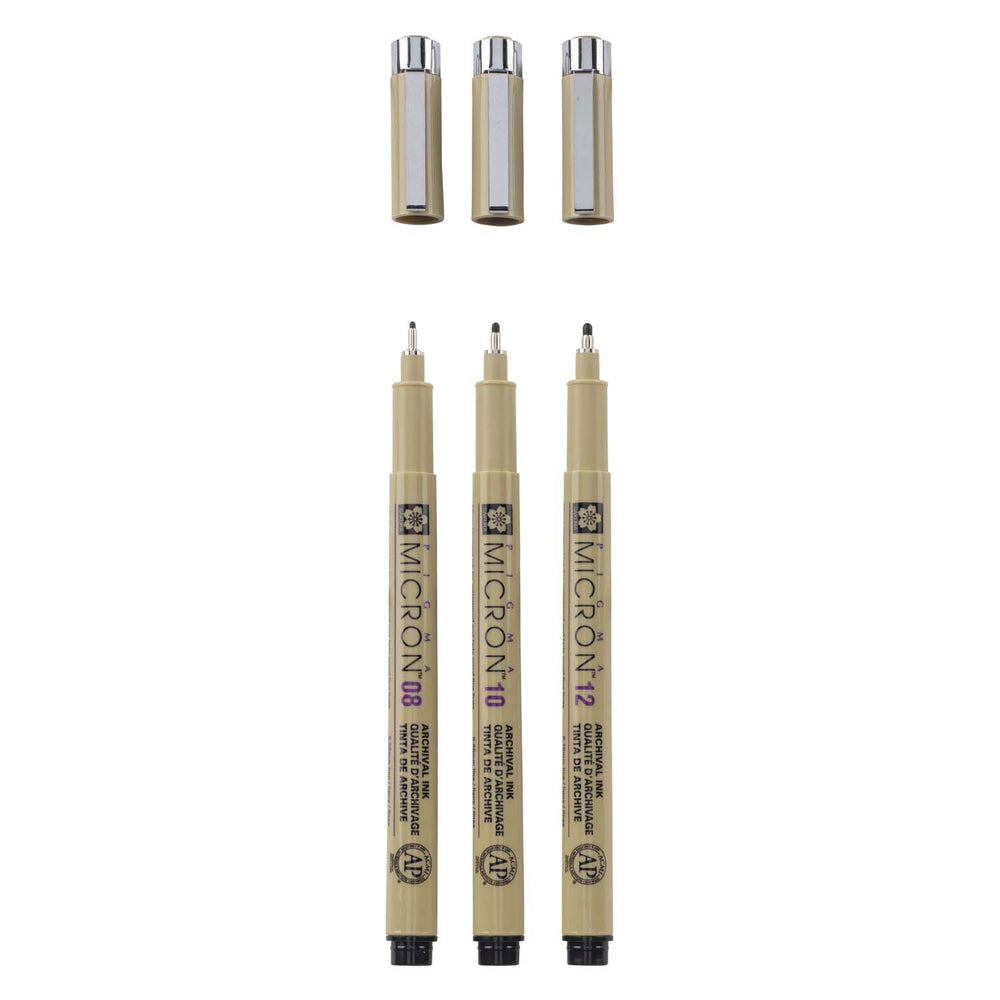 Sakura pigma micron etui 3 fineliners zwart 08-10-12 ras