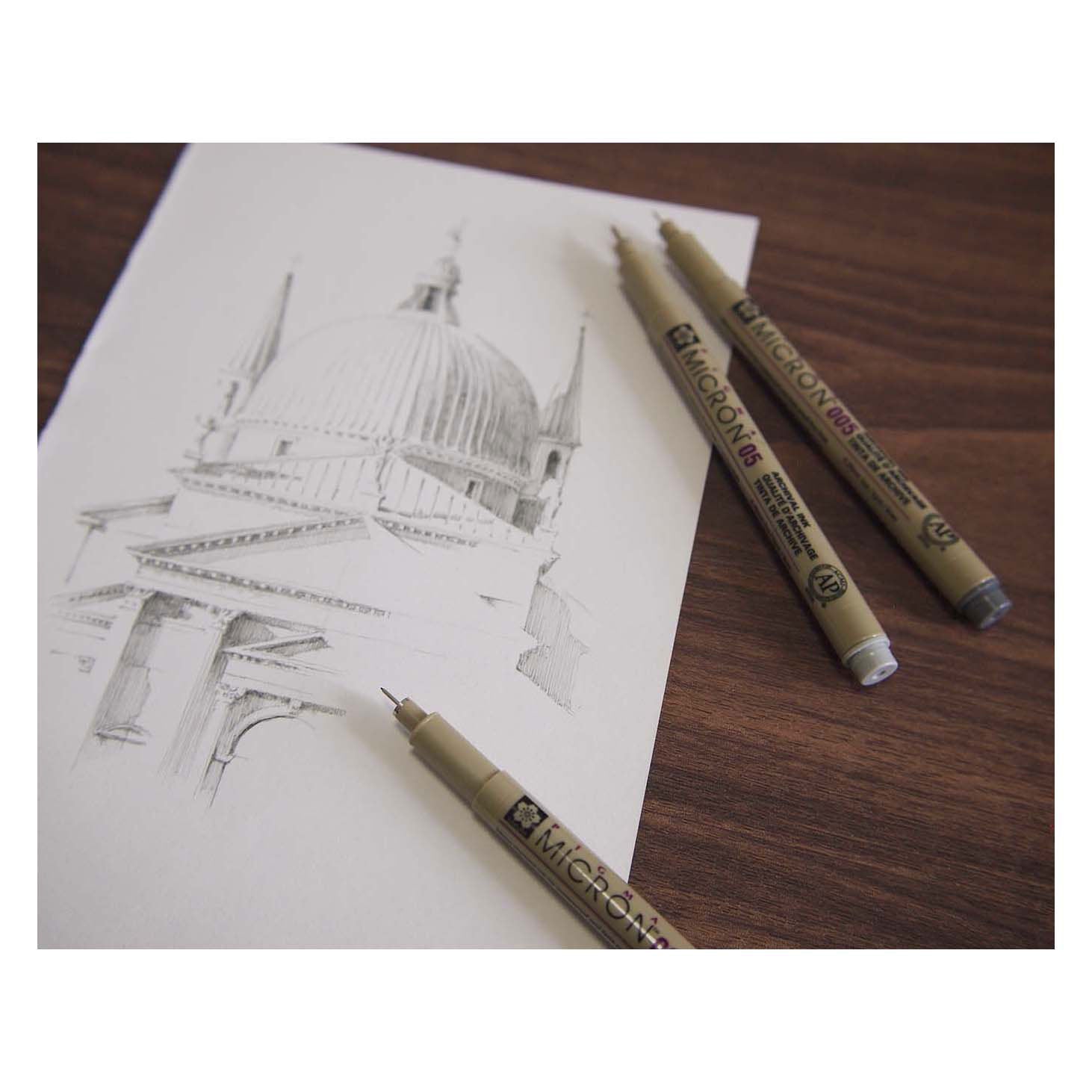 Sakura pigma micron 05 finelinerset, 3 pennen, zwartgrijs