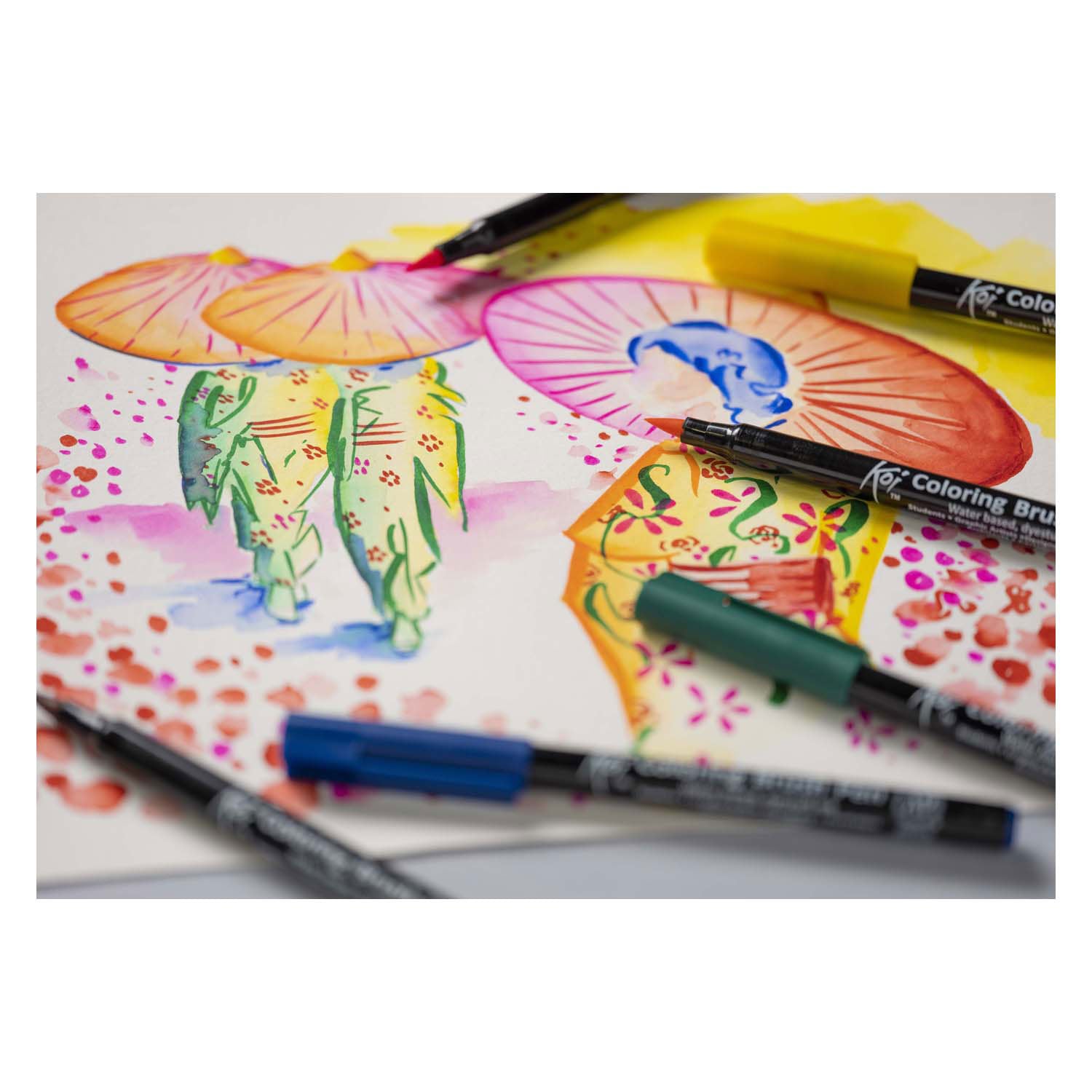 Sakura koi kleurpenseelset helder, 6 kleuren