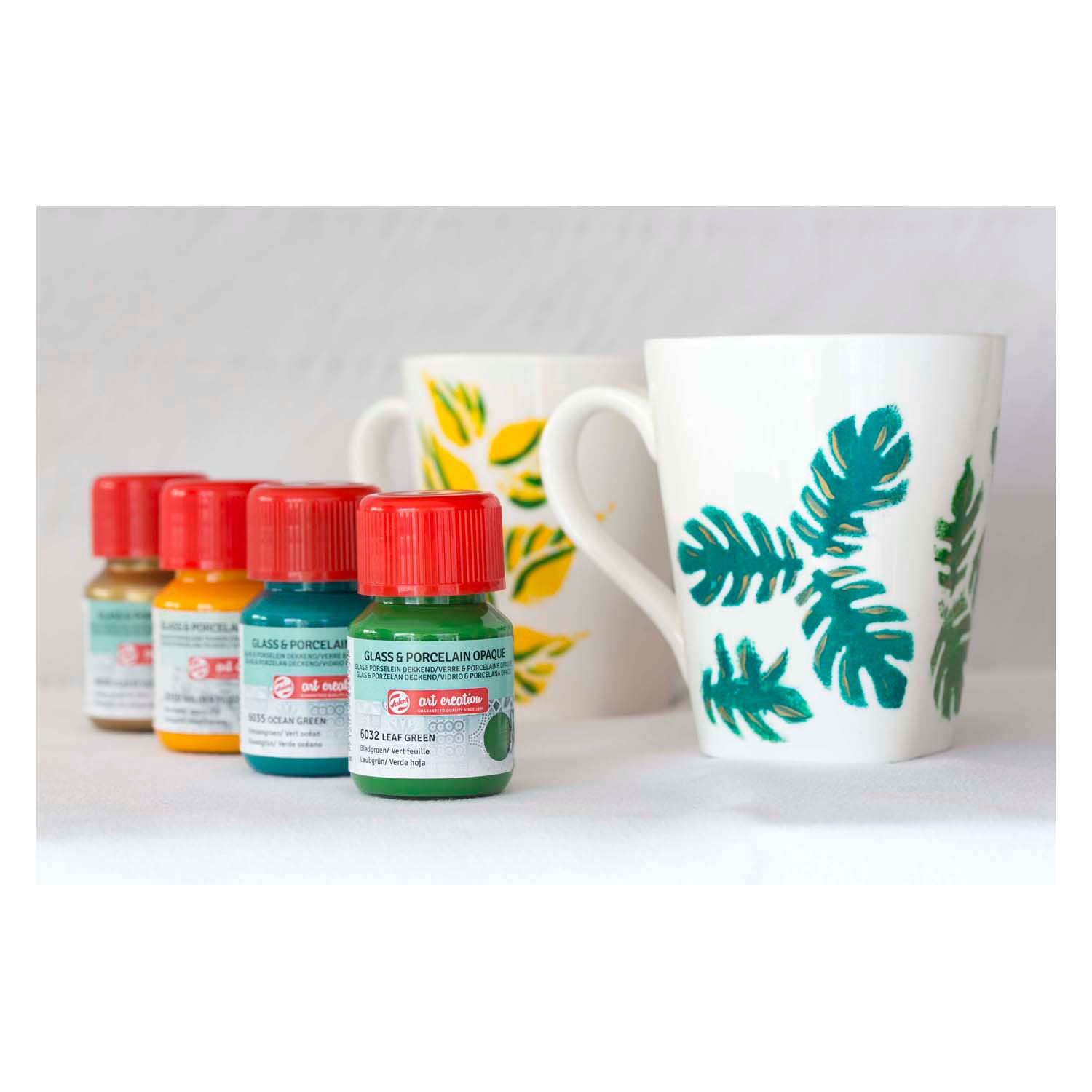 Talens art creat.glas porselein dekkend 4x30ml groen goud