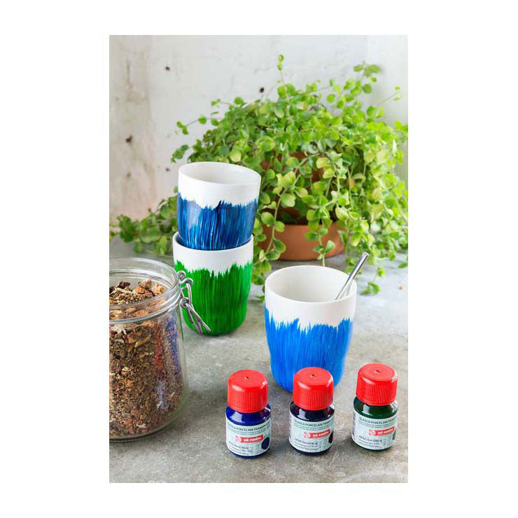Talens kunstcreatie glas porselein transp. 4x30ml blauw