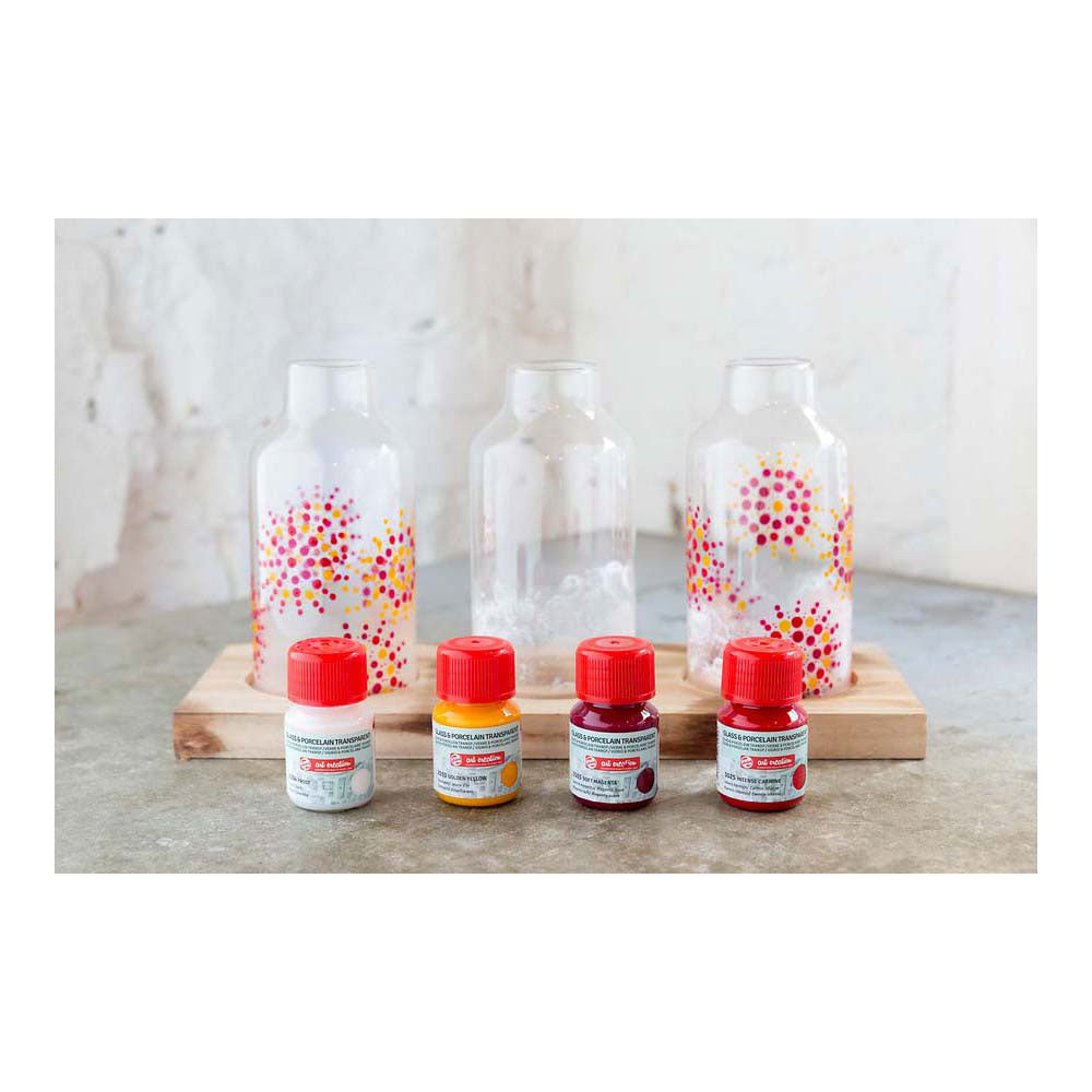 Talens art creation glas porseleintransp. 4x30ml rozefrost