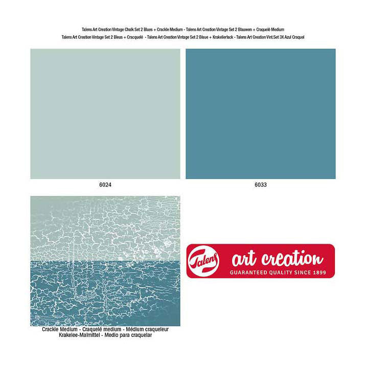 Talens art creation vintage set 2 blauwen en craquel