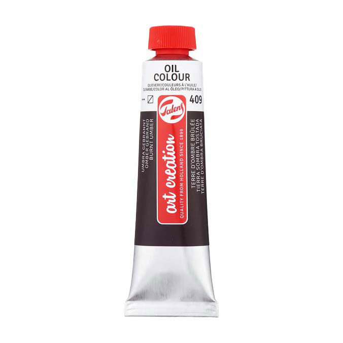 Talens art creation olieverf tube 40ml ombergebrand 409