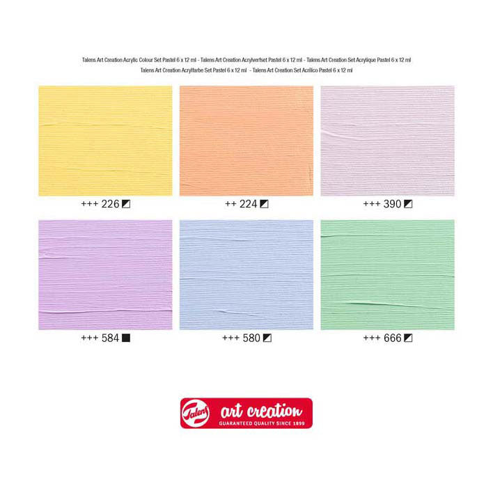 Talens art creation acrylverf set pastel | 6 x 12 ml