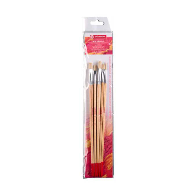 Talens kunstcreatie olie acrylpenselenset van 5varkenshaar