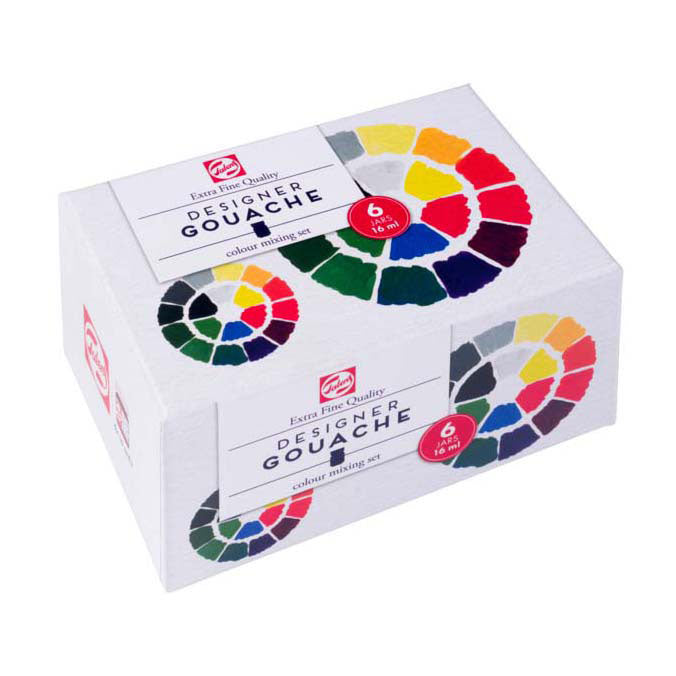 Talens gouache extra fijn primaire set, 6x16ml flacons