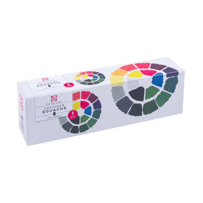 Talens plakkaatverf extra fijn set, 5x50ml flacons