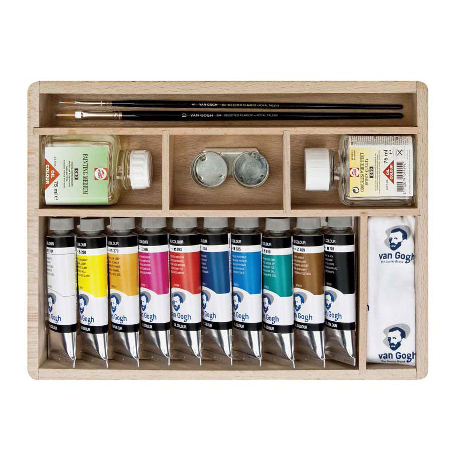 Van gogh olieverfkist basic met 10 kleuren 40ml