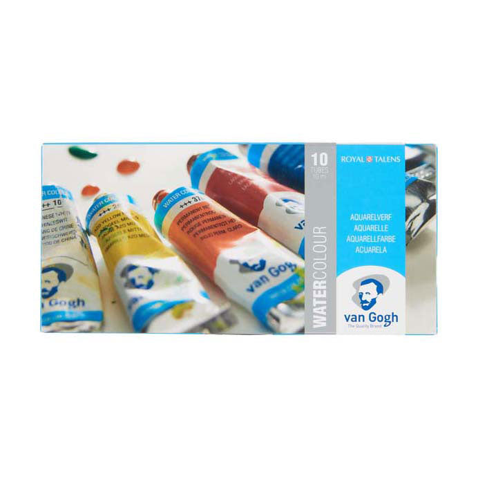 Bruynzeel van gogh aquarelverfset met 10 kleuren in tubes van 10ml