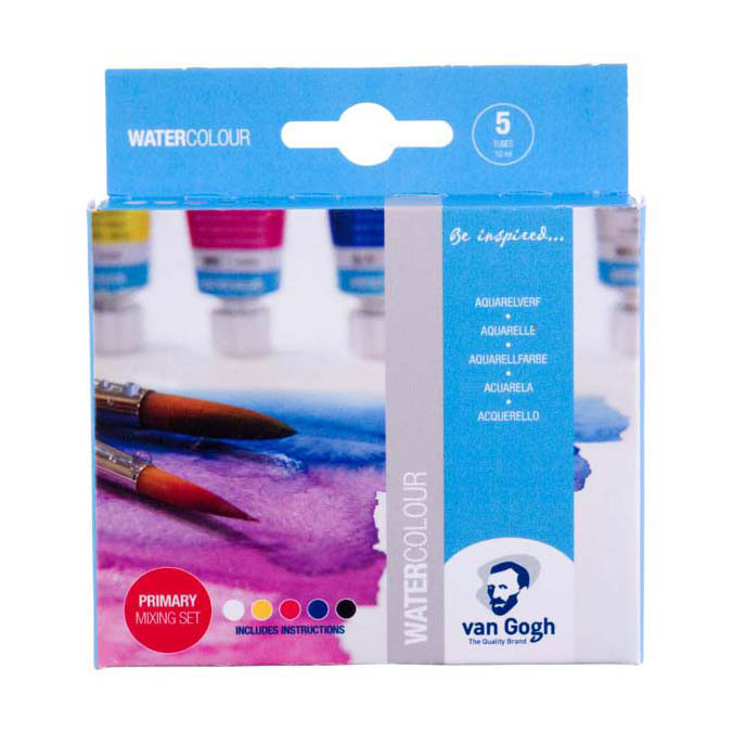 Bruynzeel van gogh aquarelverf primaire mengset, 5x10ml tubes