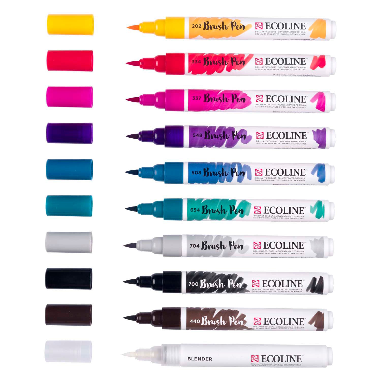Bruynzeel ecoline brush pen set galaxy, 10 kleuren