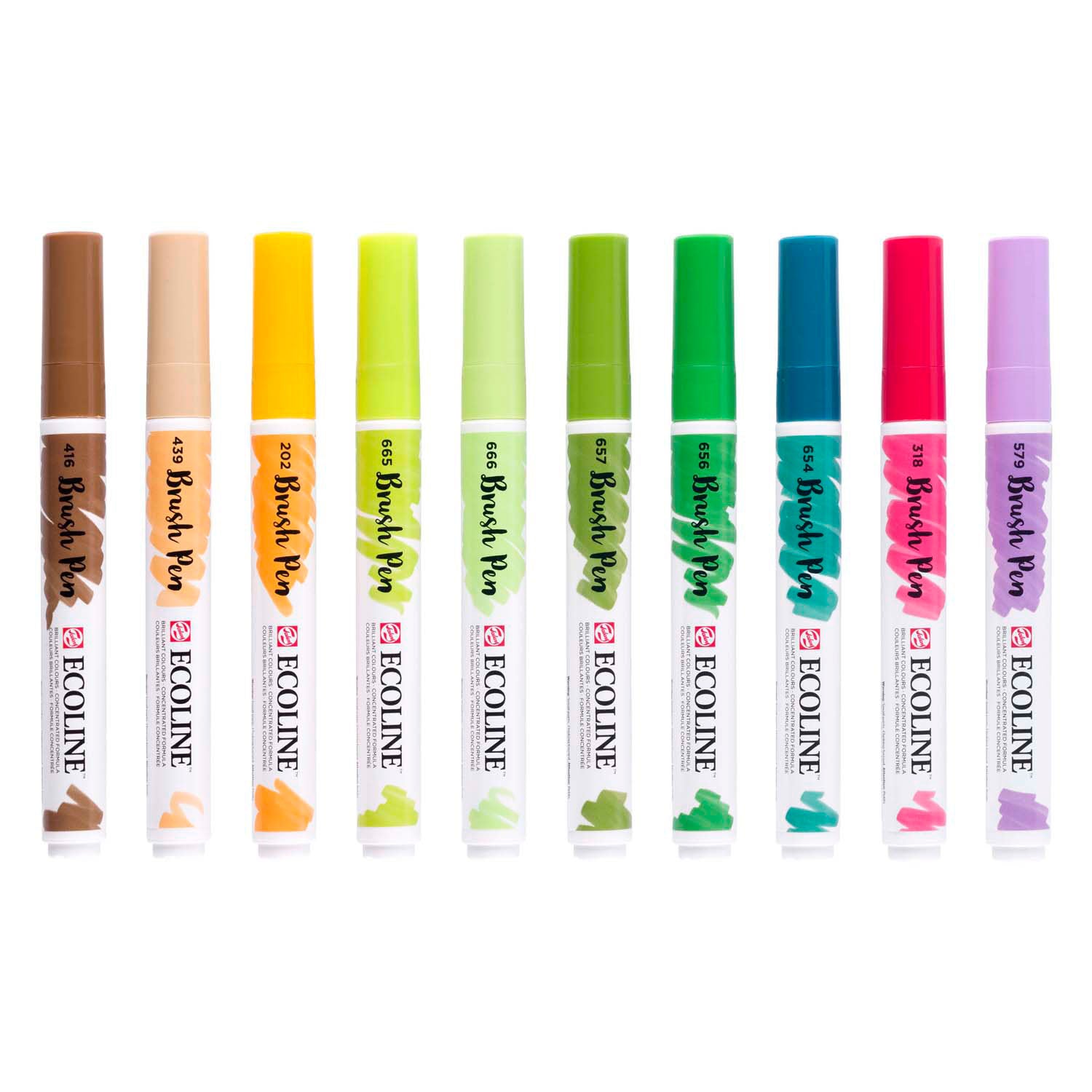 Ecoline brush pen set botanisch, 10 kleuren