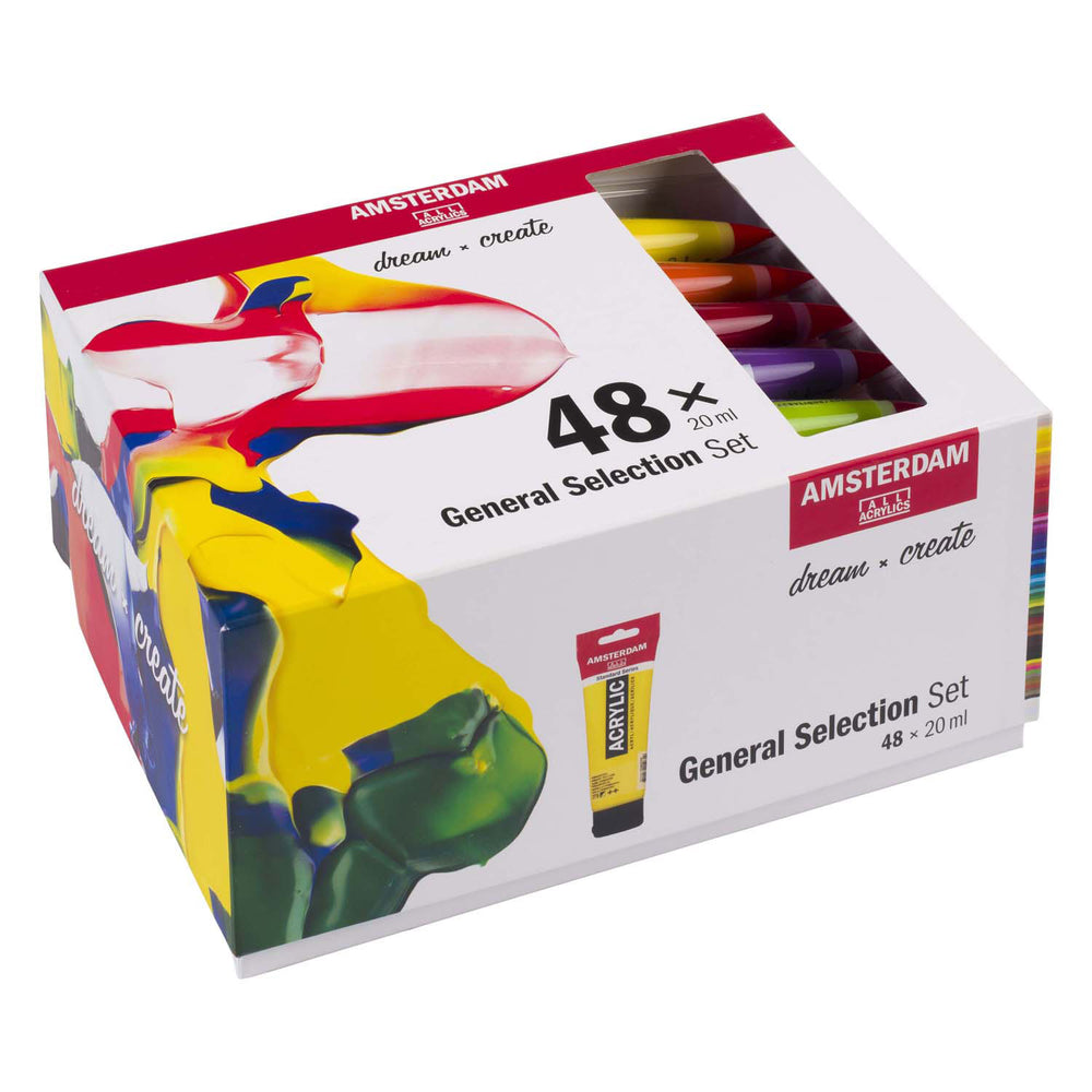 Bruynzeel amsterdam standard series acrylverf algemene selectie set 20ml, 48dlg.
