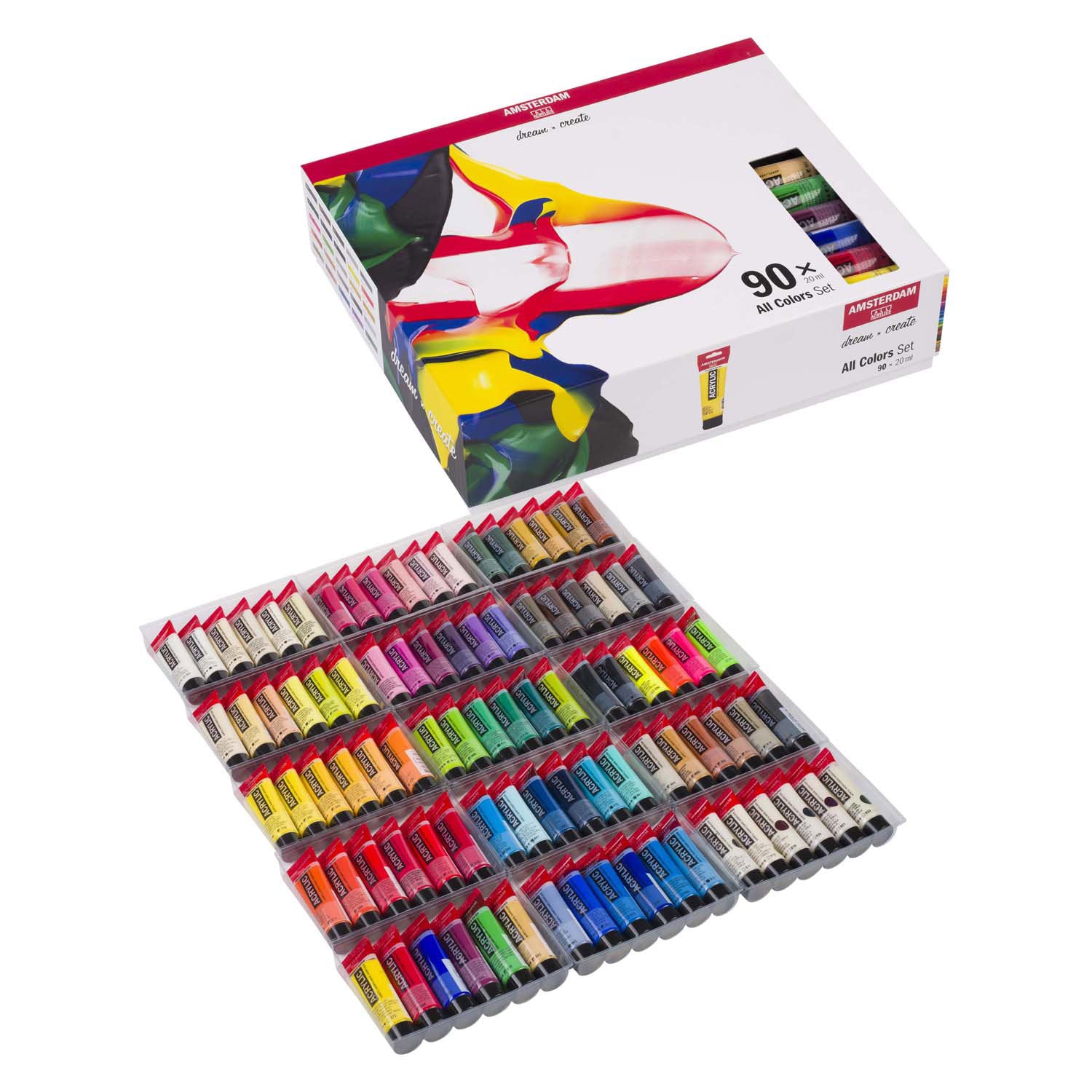 Bruynzeel amsterdam standard series acrylverf complete collectie set 20ml, 90dlg.