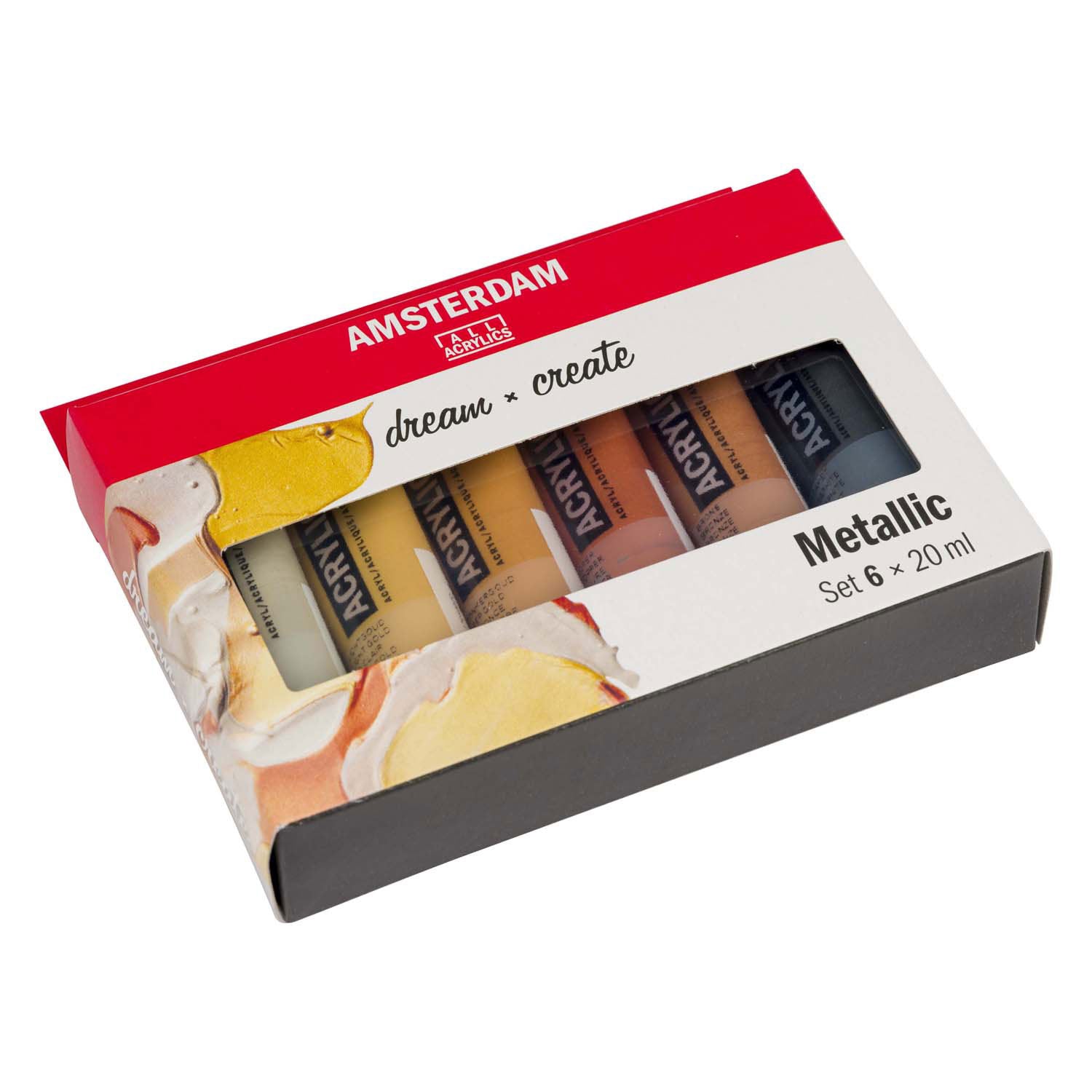 Bruynzeel amsterdam standard series acrylverf metallic set 20ml, 6dlg.