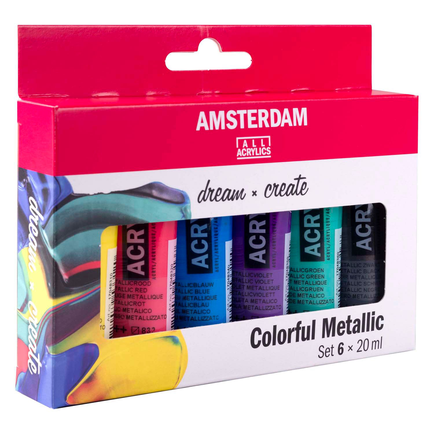 Bruynzeel amsterdam standard series acrylverf kleurrijke metallic set 20ml, 6dlg.