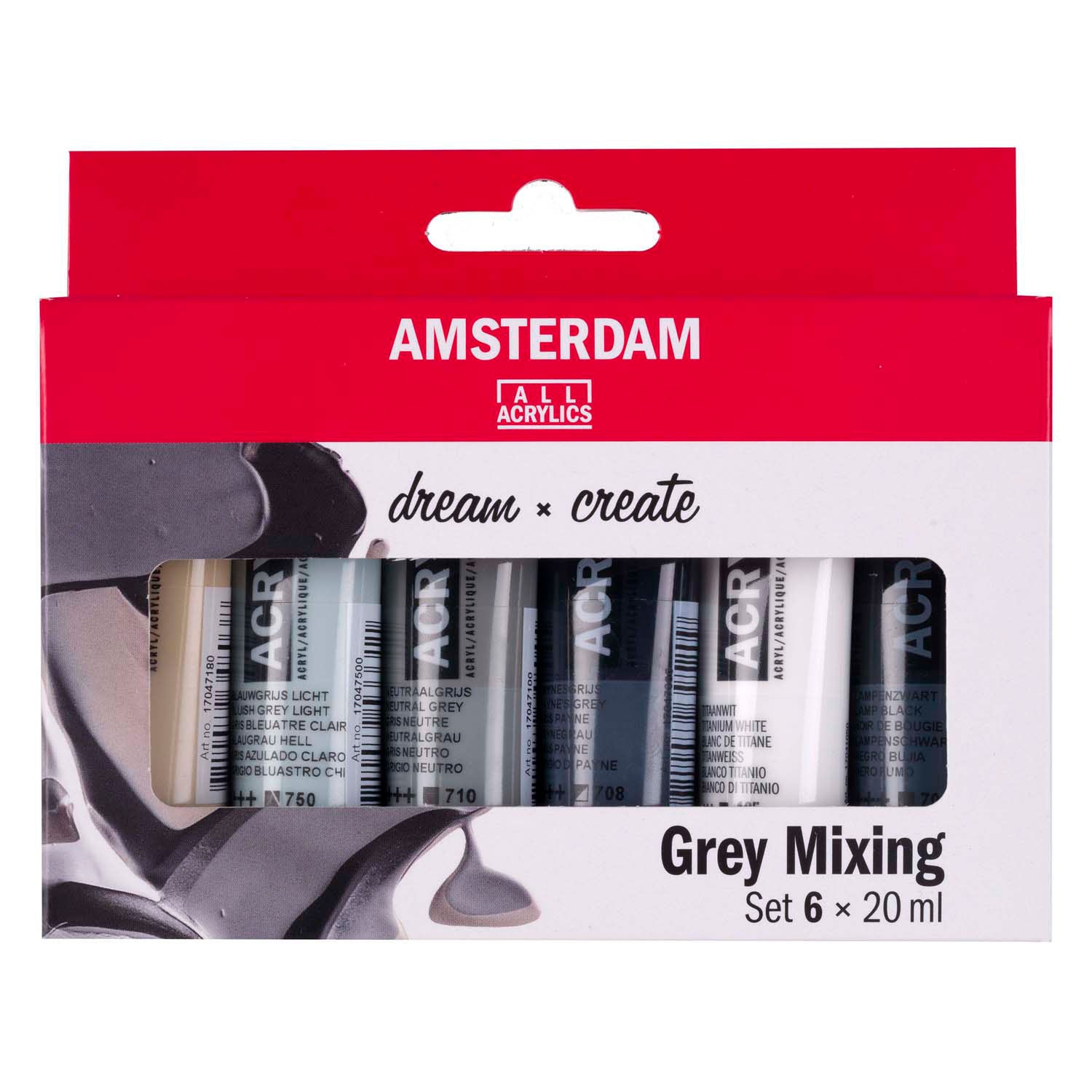 Bruynzeel amsterdam standard series acrylverf grijstinten set 20ml, 6dlg.