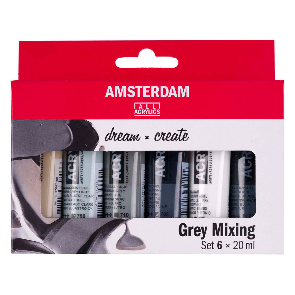 Amsterdam standard series acrylverf grijstinten set | 6 x 20 ml